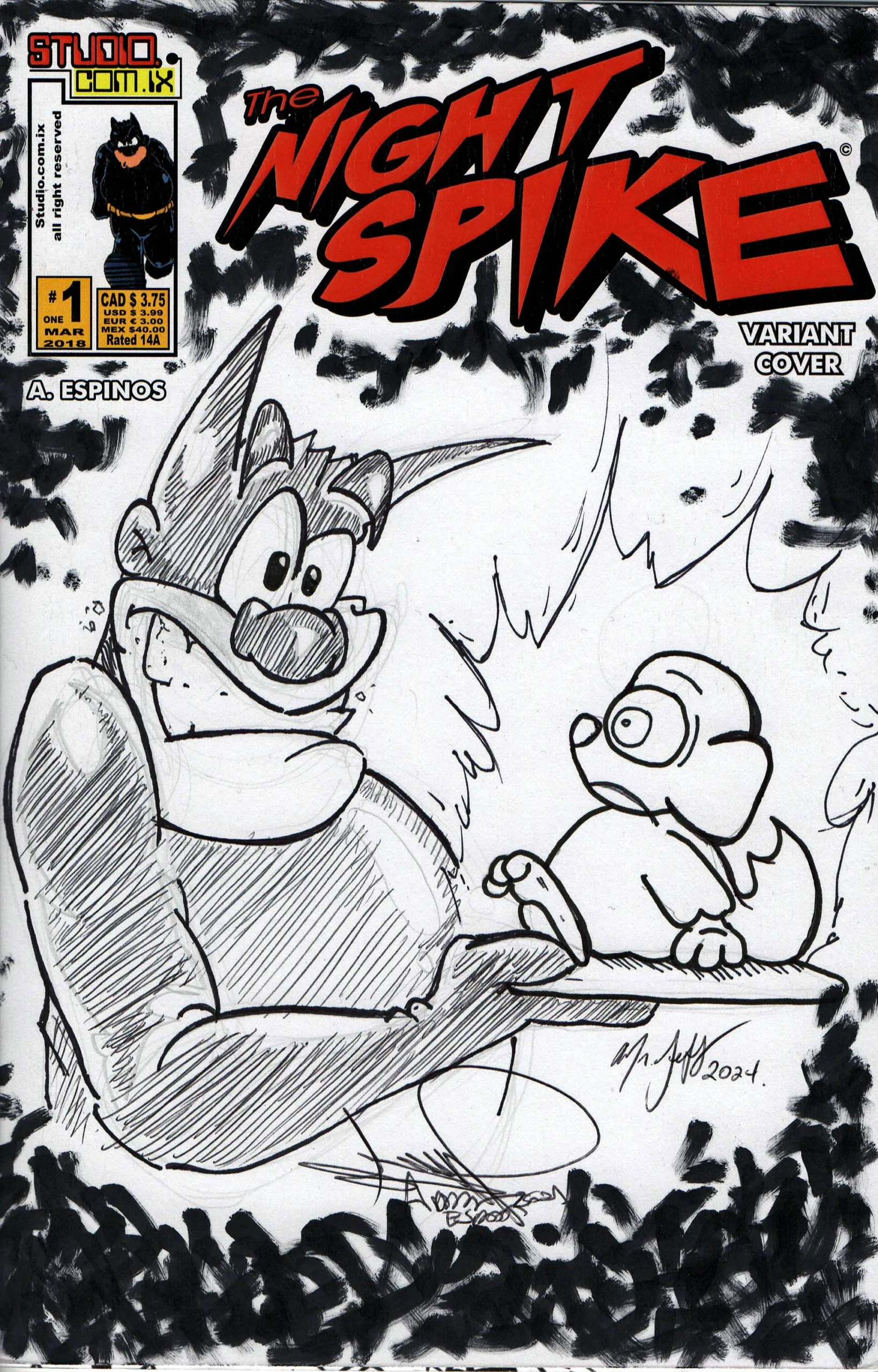 The Night Spike #1 Variant Cover with Sketch Card