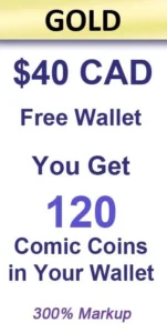 Comic Coin Wallet- Gold